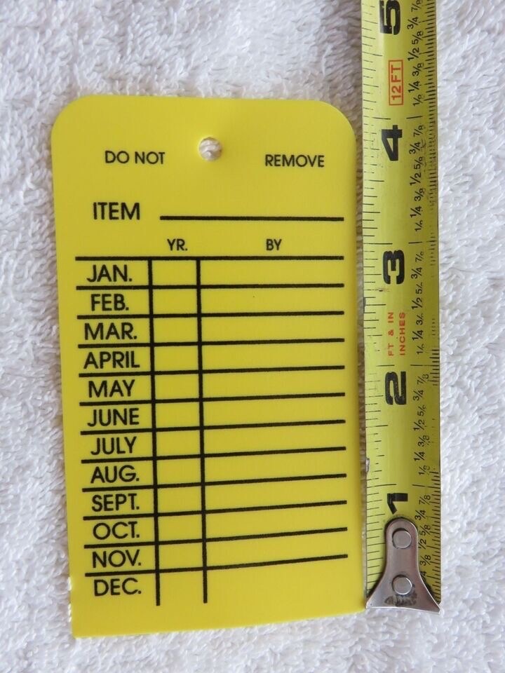 🔥 50-H.D. PLASTIC MONTHLY INSPECTION TAGS.2 1/2 X 4 1/8-FIRE EXTINGUISHER/H🔥🧯