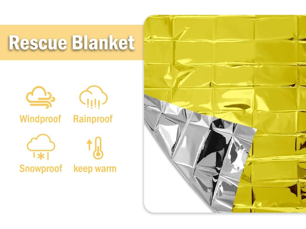 20 Pieces Emergency Foil Blankets, Survival Emergency Blanket, Emergency Foil…