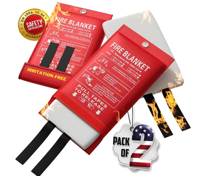 Emergency Fire Blanket for Home and Kitchen REUSABLE -New Desing NO IRRITATION