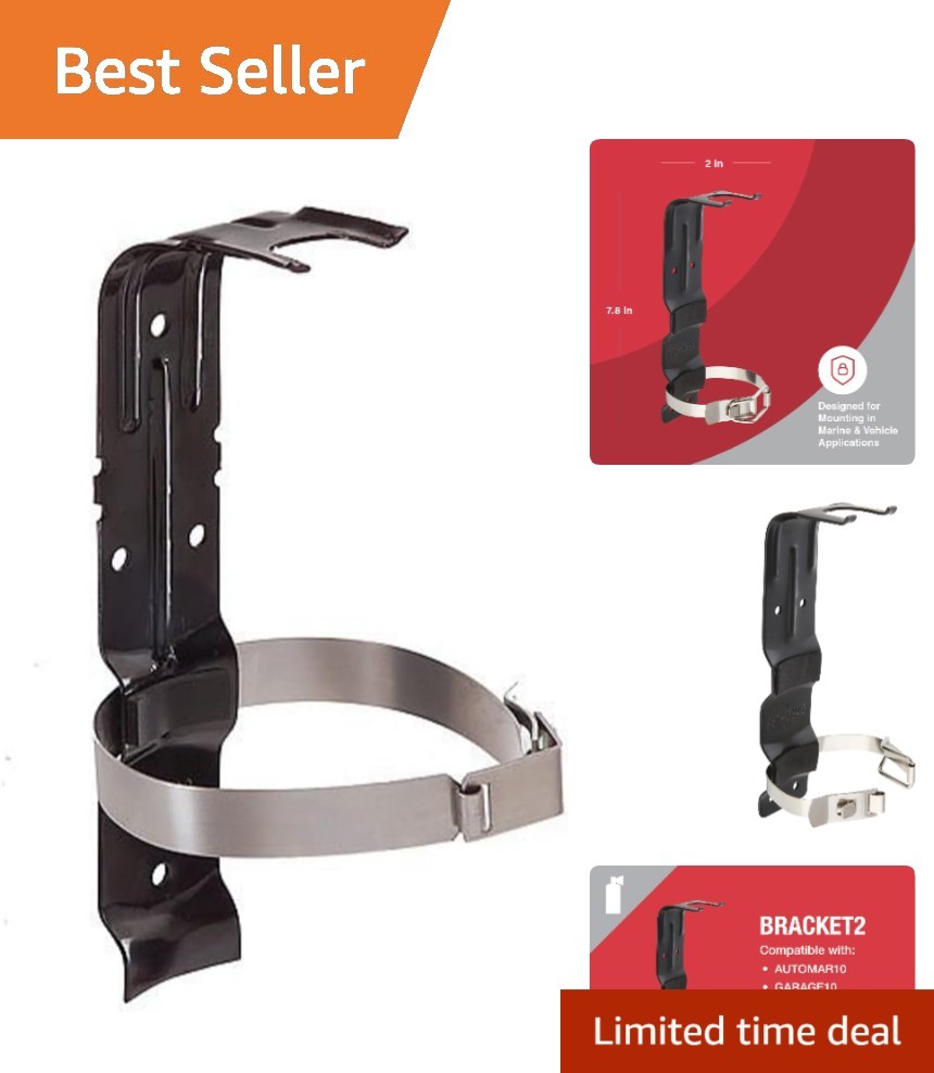 Black Alloy Steel Fire Extinguisher Bracket for Marine and Home Use