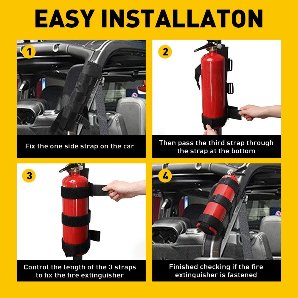 Car Roll Bar Fire Extinguisher Holder Mount Bracket Adjust 2.3-3.4″ Universal US