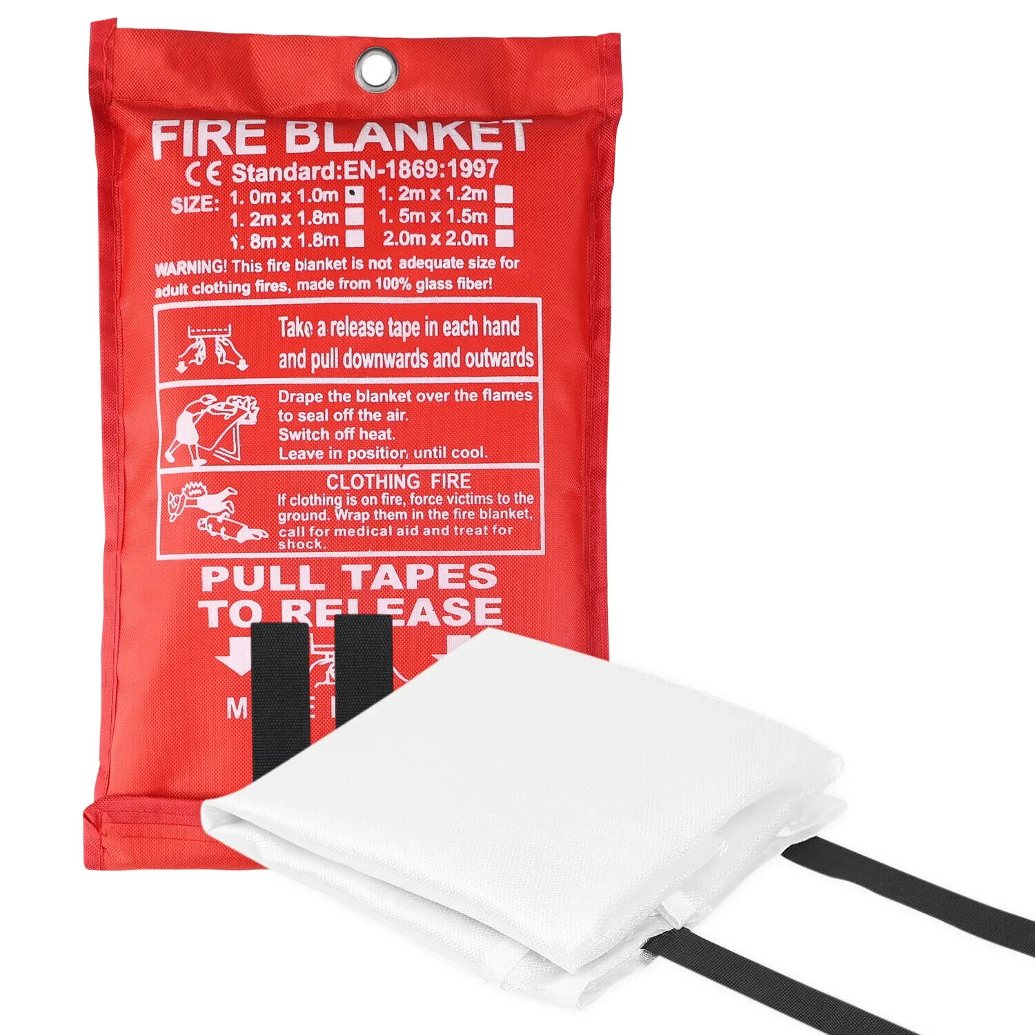 39”x39” Retardant Blankets Large Fire Blanket Fiberglass Prepared Emergency