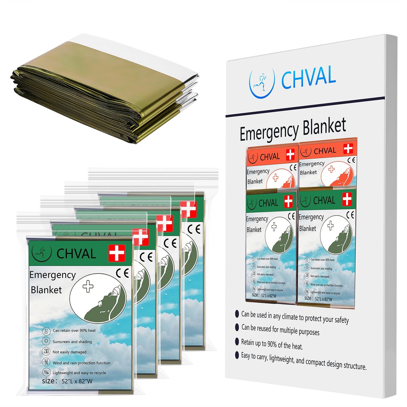 Emergency Mylar Thermal Blankets: Portable Space Blanket, Camping, Bug Out Ba…