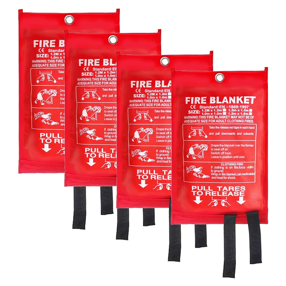 Emergency Fire Blanket Fiberglass Flame Retardant Safety Cover for Kitchen Home
