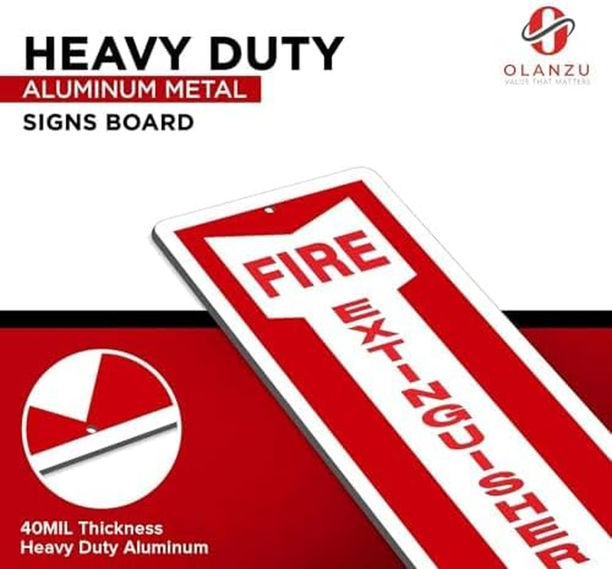 Fire Extinguisher Signs for Business – Pack of 100 – Metal Fire Extinguisher Sig