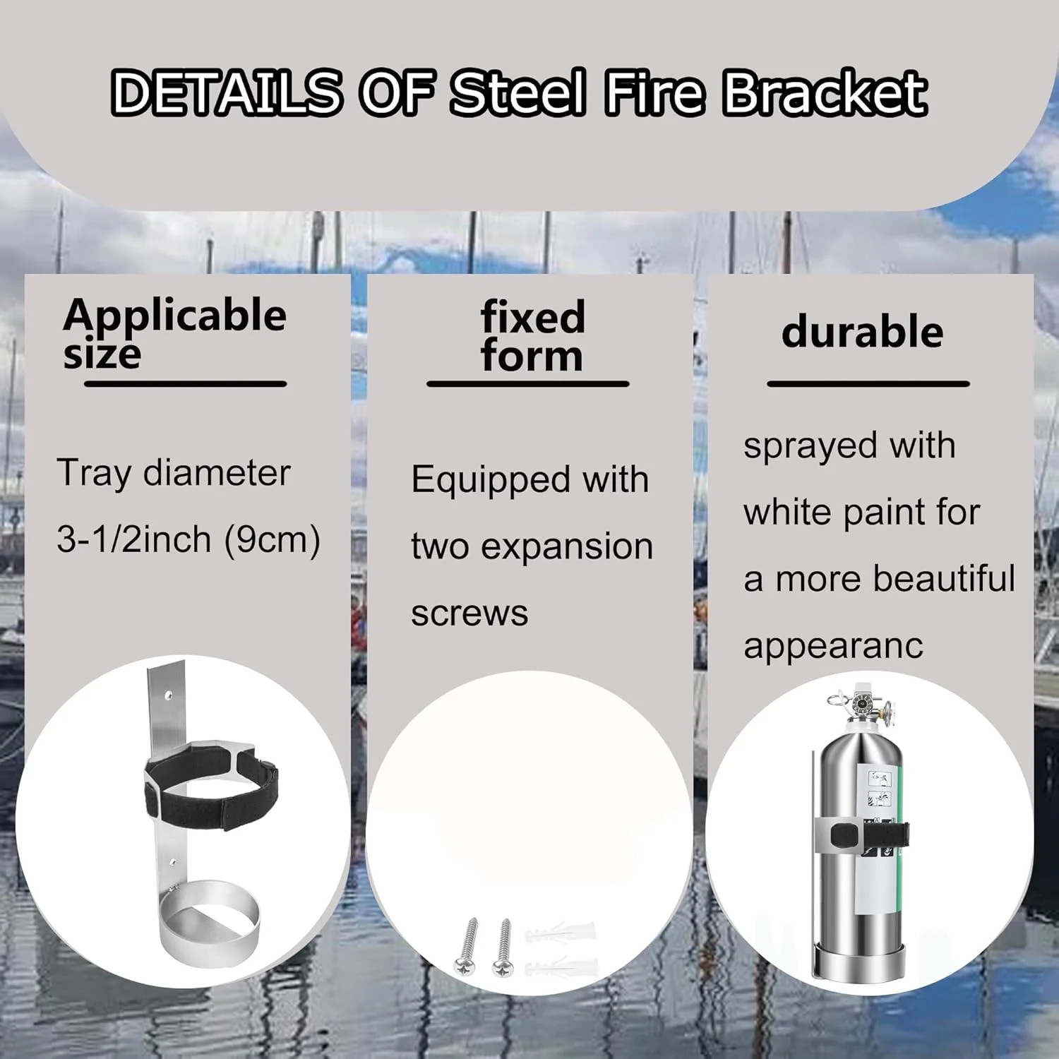 Boat Steel Fire Extinguisher Bracket,304 Stainless Steel Mounting Bracket with A
