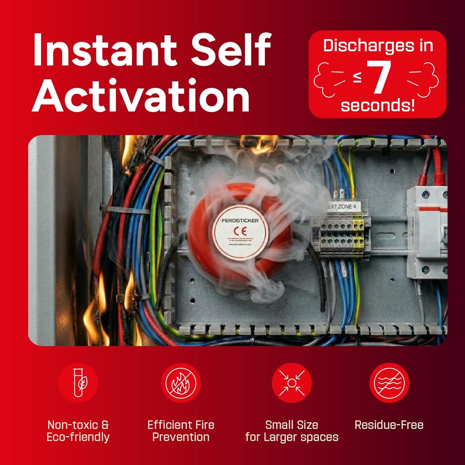 Small Automatic Fire Extinguisher – Compact, Non-Toxic & Maintenance-Free Fire