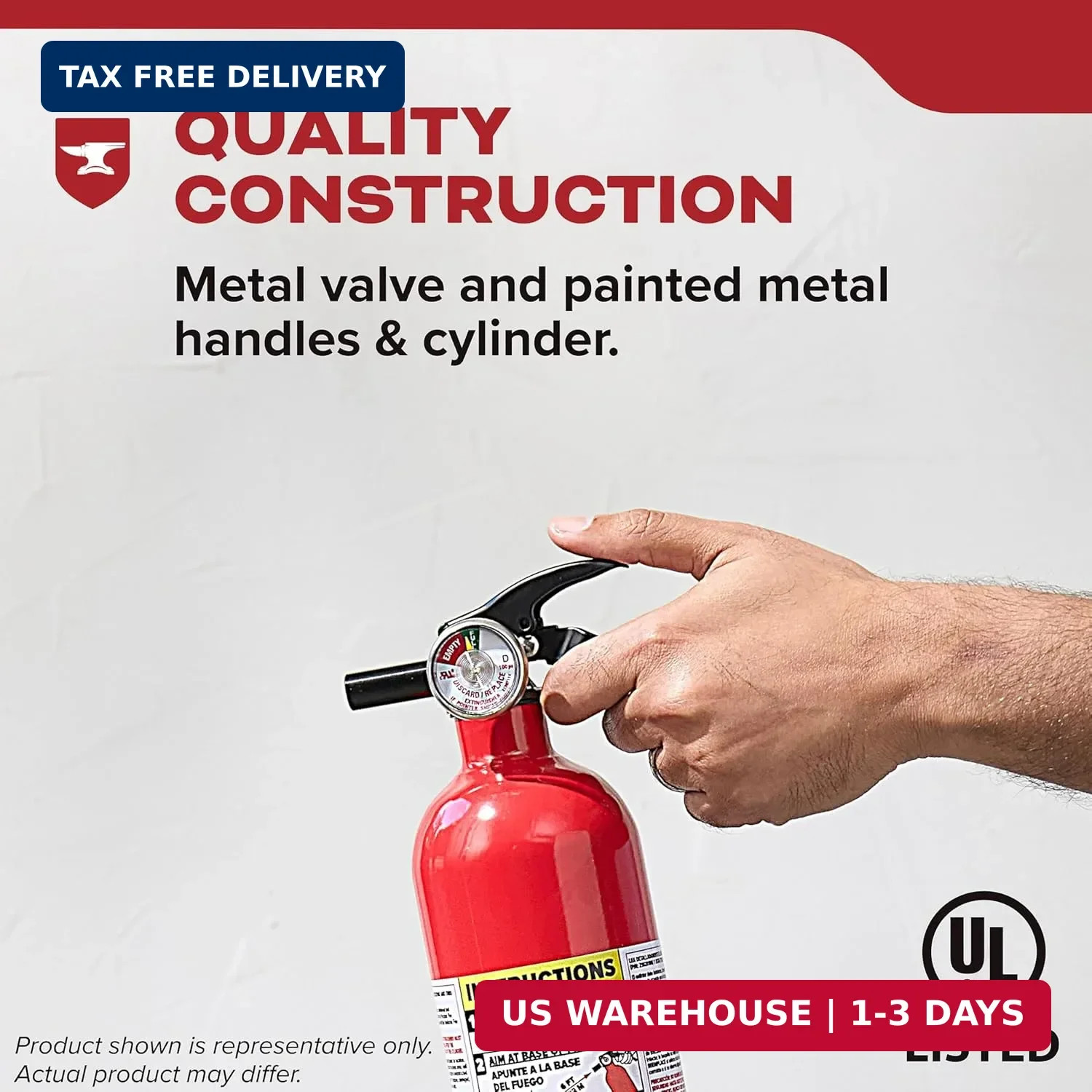 Kidde Basic Fire Extinguisher for Home, Office, Residential, Single-Use, 5BC