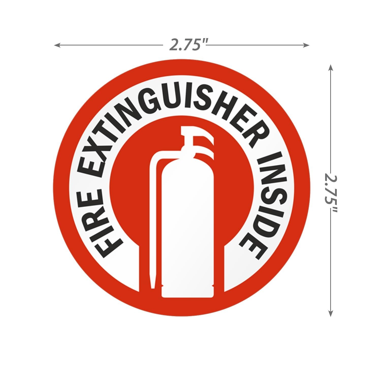 6 Engineer Grade Fire Extinguisher Stickers | Reflective 2.75″ Labels