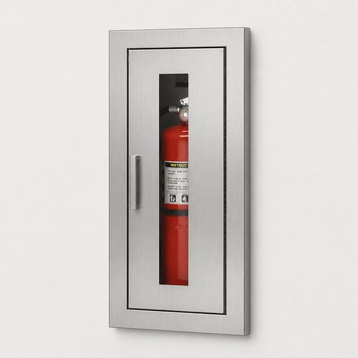 Larsen FS SS24096R Semi Recessed Fire Rated Stainless Fire Extinguisher Cabinet