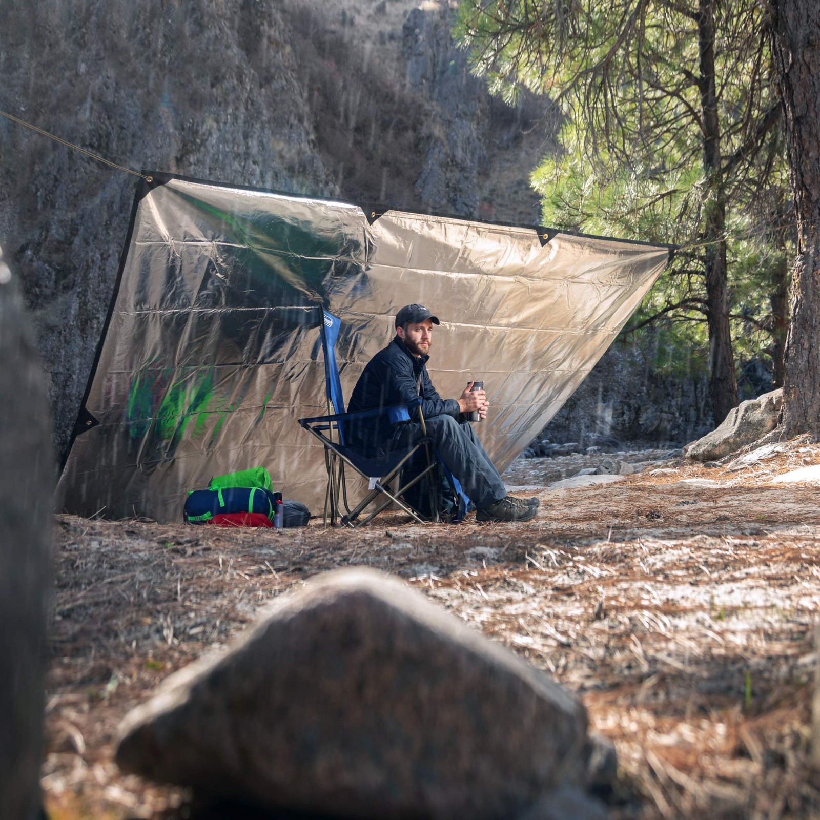 Xl Heavy Duty Survival Blanket “ Insulated Reflective Thermal Camping Tarp 8.5 F