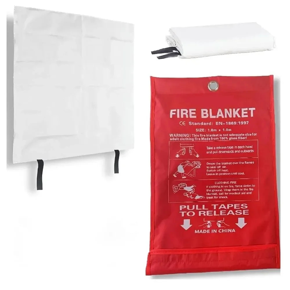 Fire Blanket Fiberglass Fire Emergency Blanket Suppression Survival Safety Cover