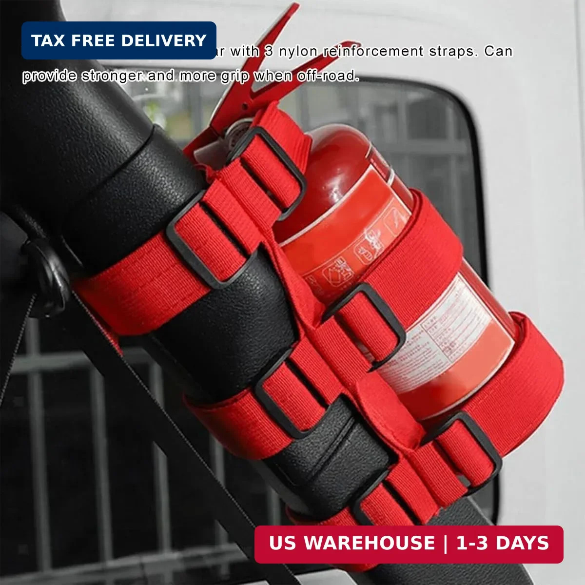 Fire Extinguisher Holder, Roll Bar Adjustable Extinguisher Strap Brackets with U