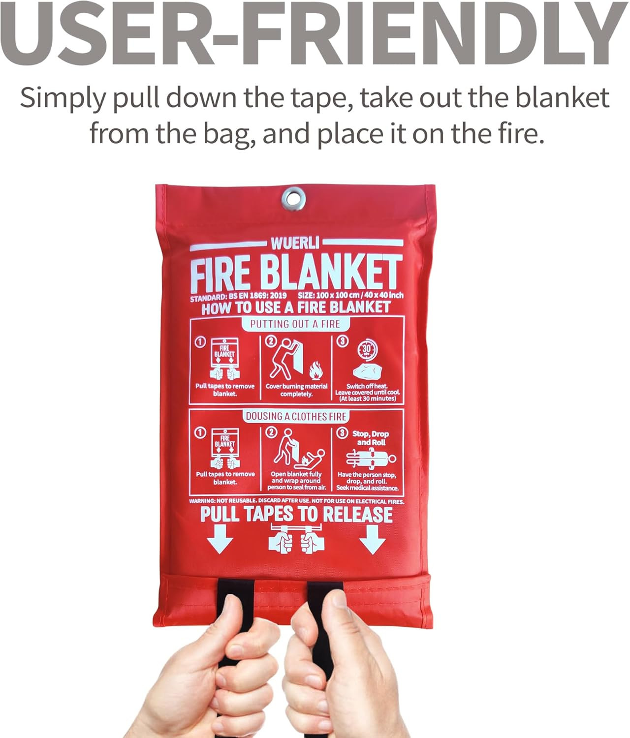 Fire Blanket for Home and Kitchen,40″ X 40″,2 Pack,Emergency Fire Blanket