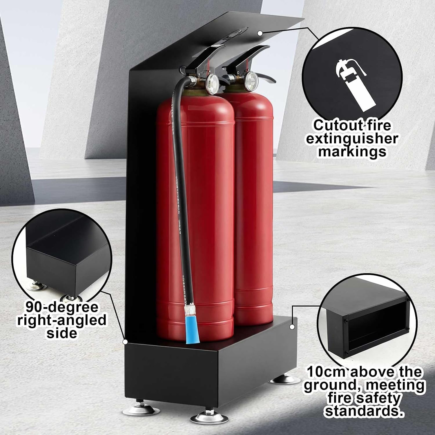 2 Pack Fire Extinguisher Stand Floor Holder for Garage, Office, Warehouse, Heavy