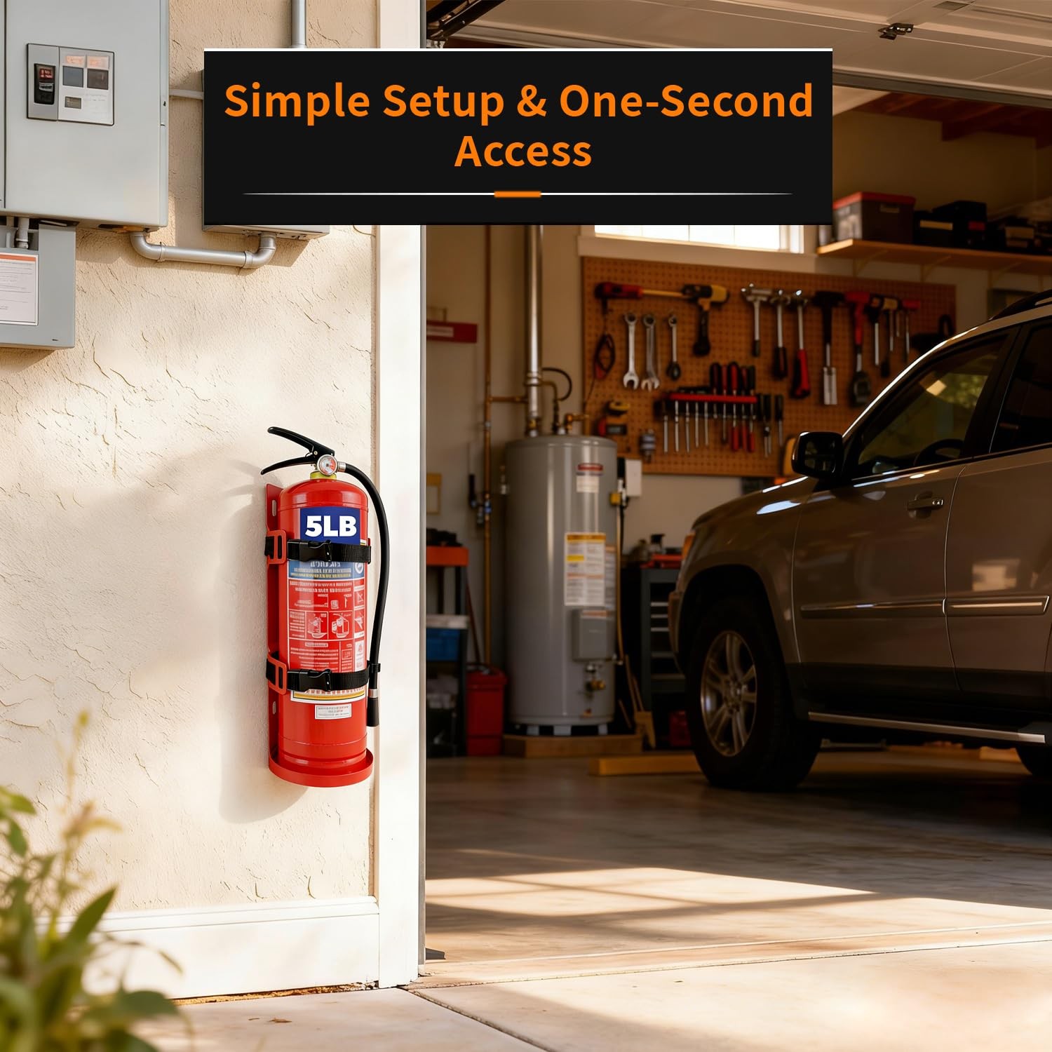 1 PCS Heavy Duty Quick Release Metal Fire Extinguisher Wall Mount Fits 5 LB