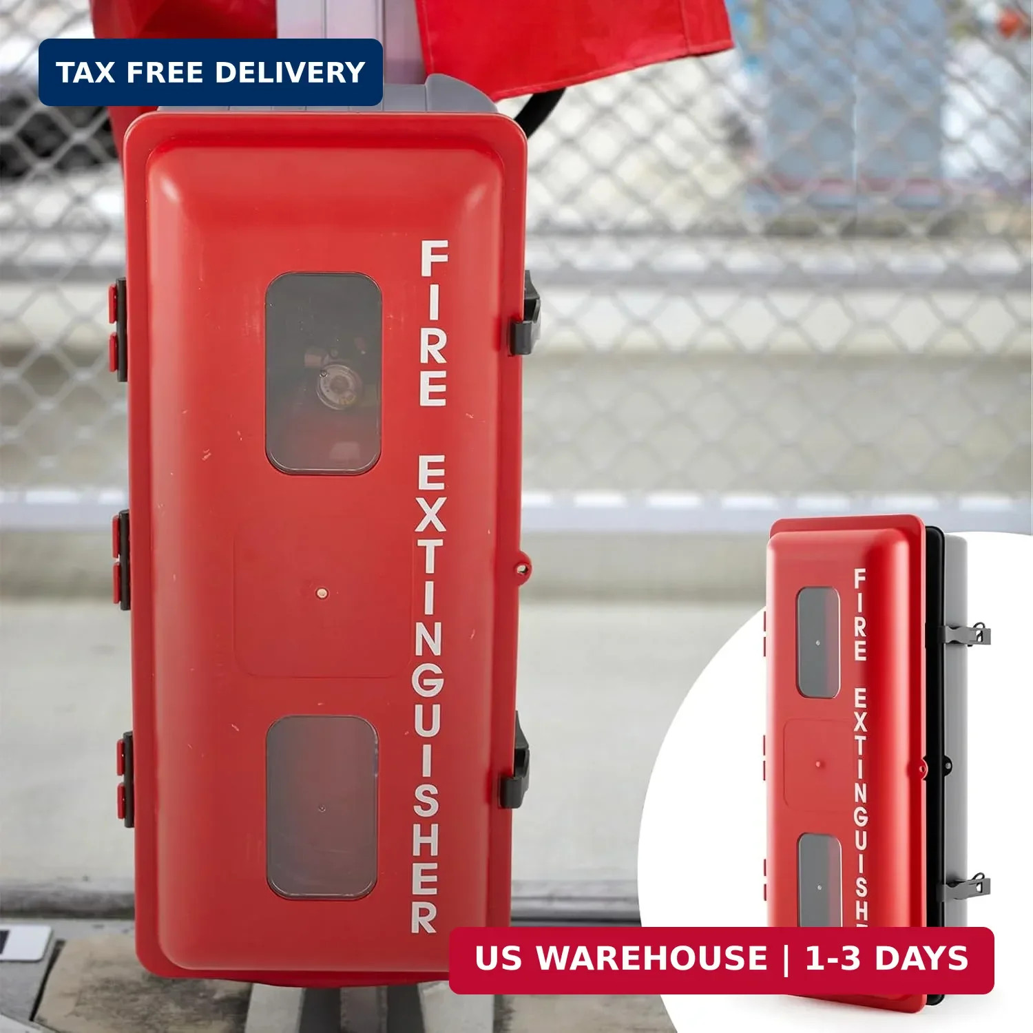 DoubleFill 1 Pcs 10 lb Fire Extinguisher Cabinet Box with Internal Rope Fastenin
