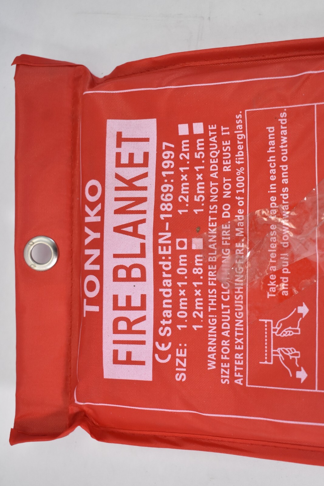 Tonyko Premium Fire Blanket 1.0m x 1.0m 1869:1997 Home Office Emergency