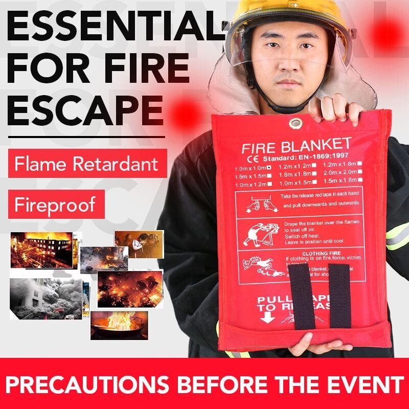 Premium Fireproof Emergency Blanket Flame Retardant, Heat Resistant, Durable Ess