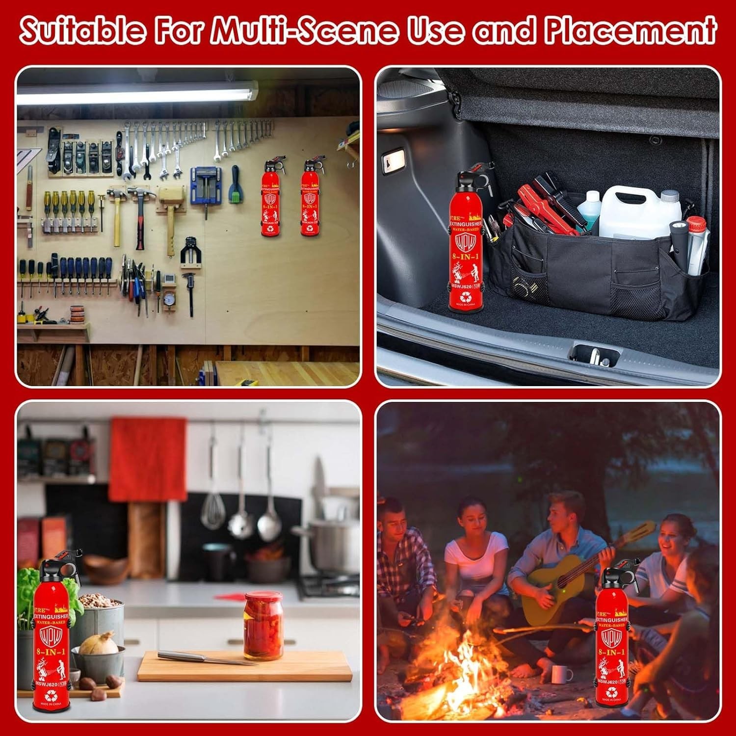 Upgraded 8-in-1 Fire Extinguisher for Home with Wall Mount 620ml Portable Fir…
