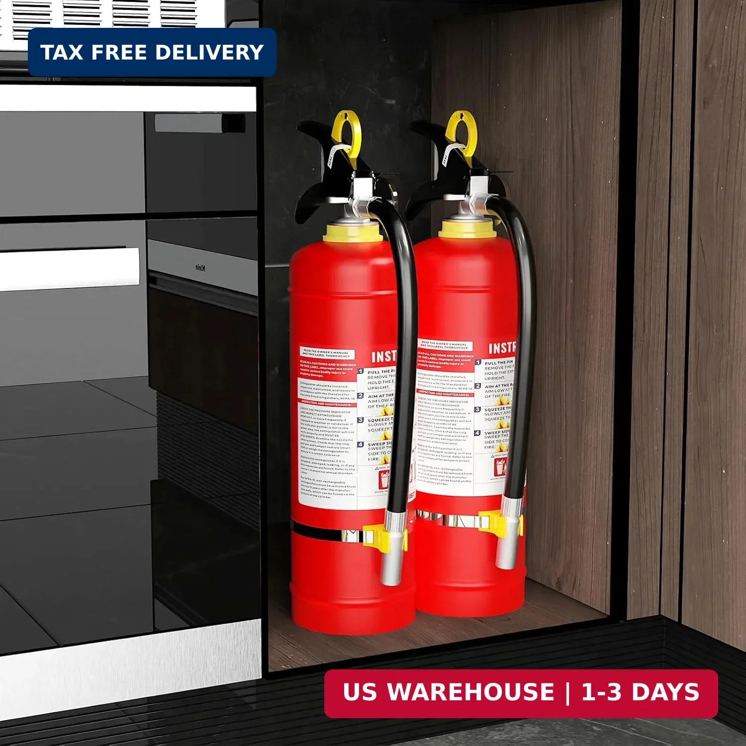 Ougist ABC Dry Chemical Fire Extinguisher, 5 lb – 2-A:10-B：C Rated for Home, Off