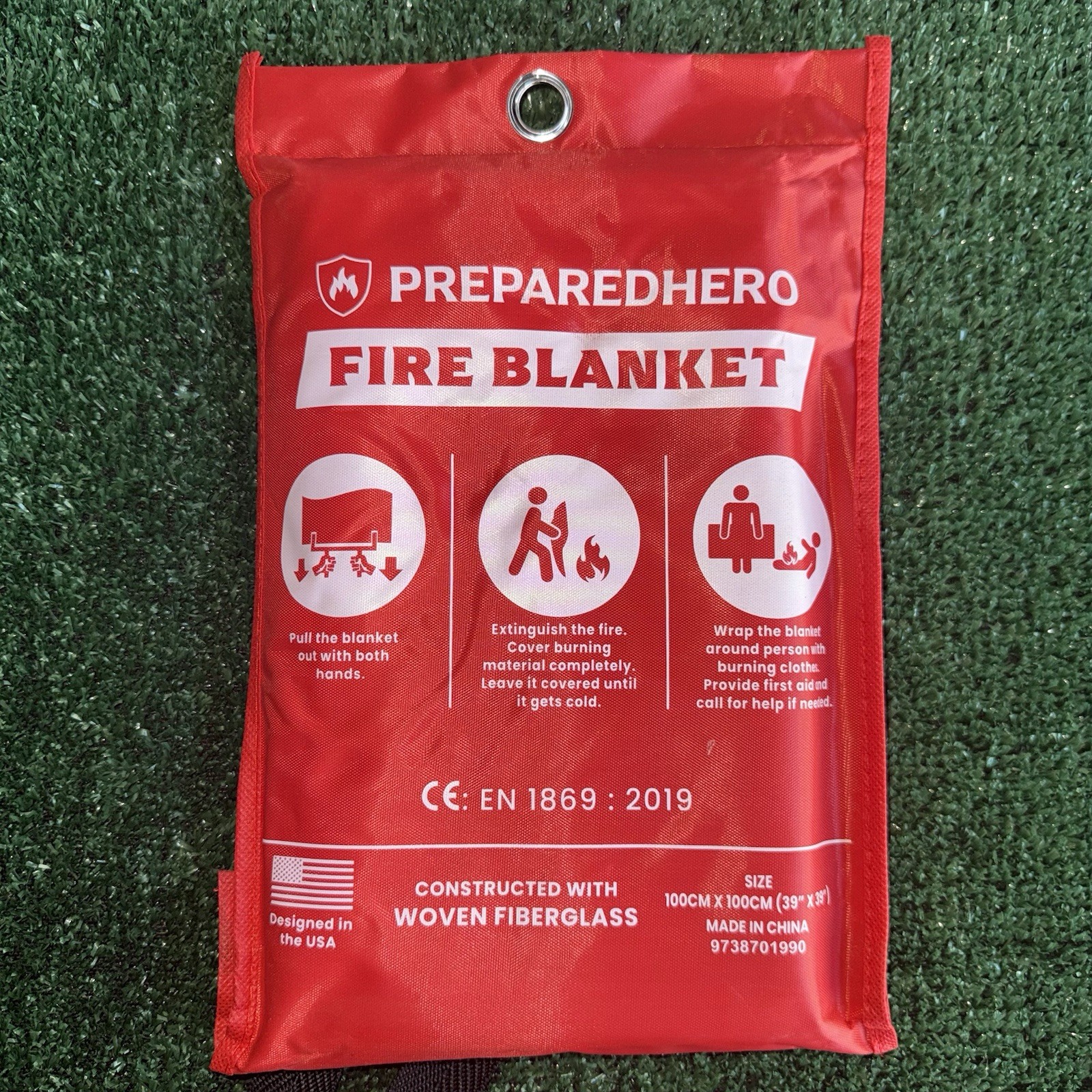 Prepared Hero Fire Blanket 39″×39″ Fiberglass Home Emergency Safety Blanket New