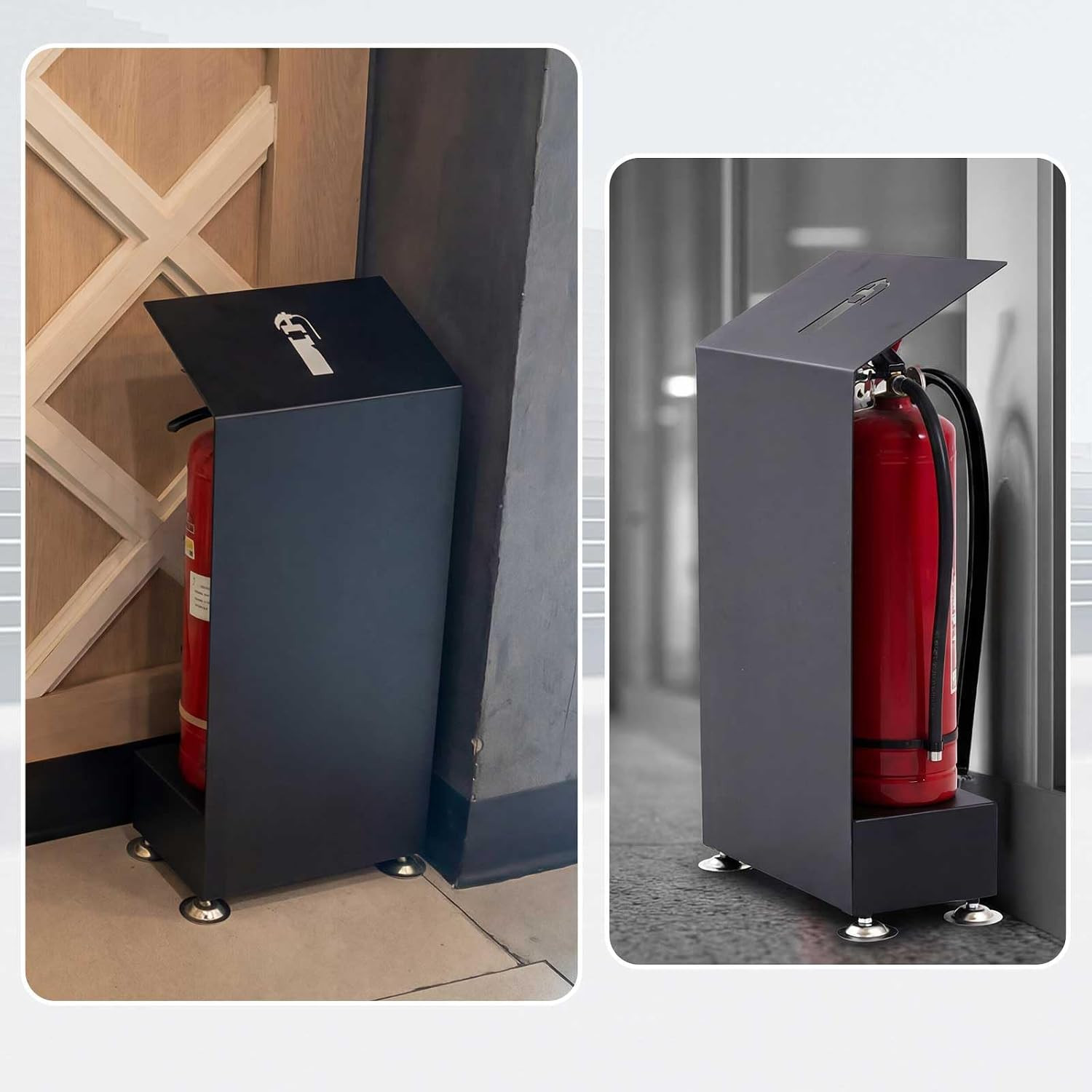 2 Pack Fire Extinguisher Stand Floor Holder for Garage, Office, Warehouse, Heavy