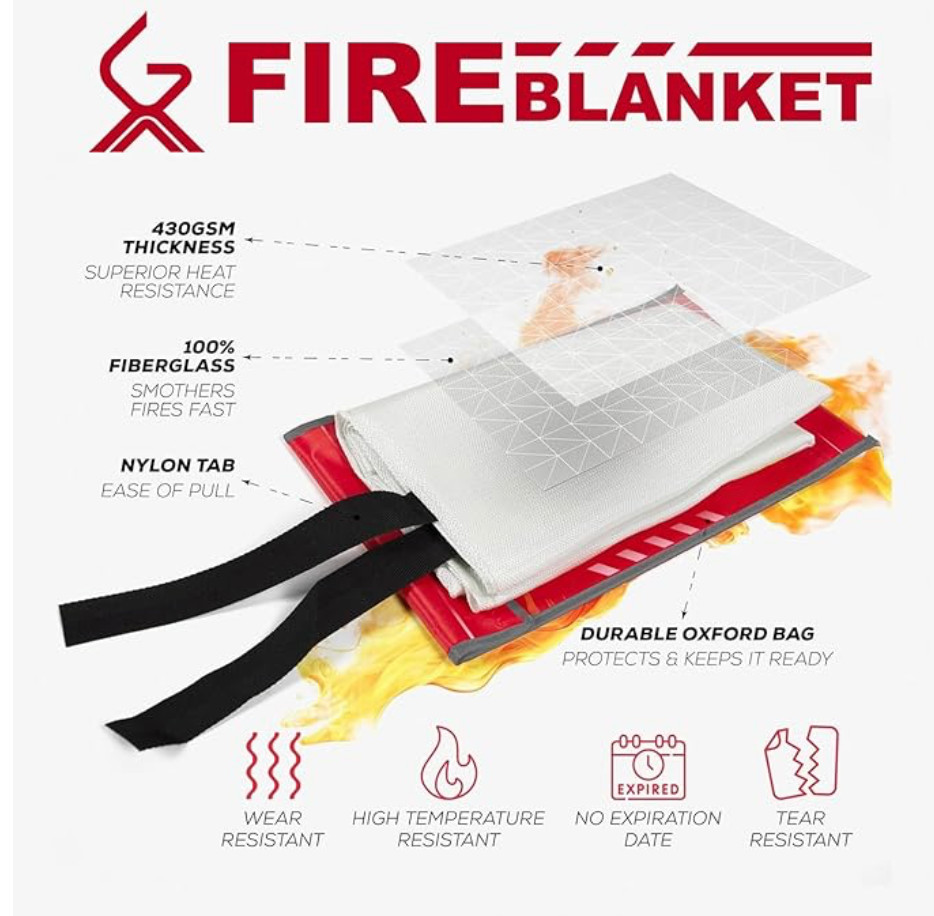 Xtreme Gears Fire Blanket for Home fire Safety and Kitchen – 2 Pack – Fire Blank