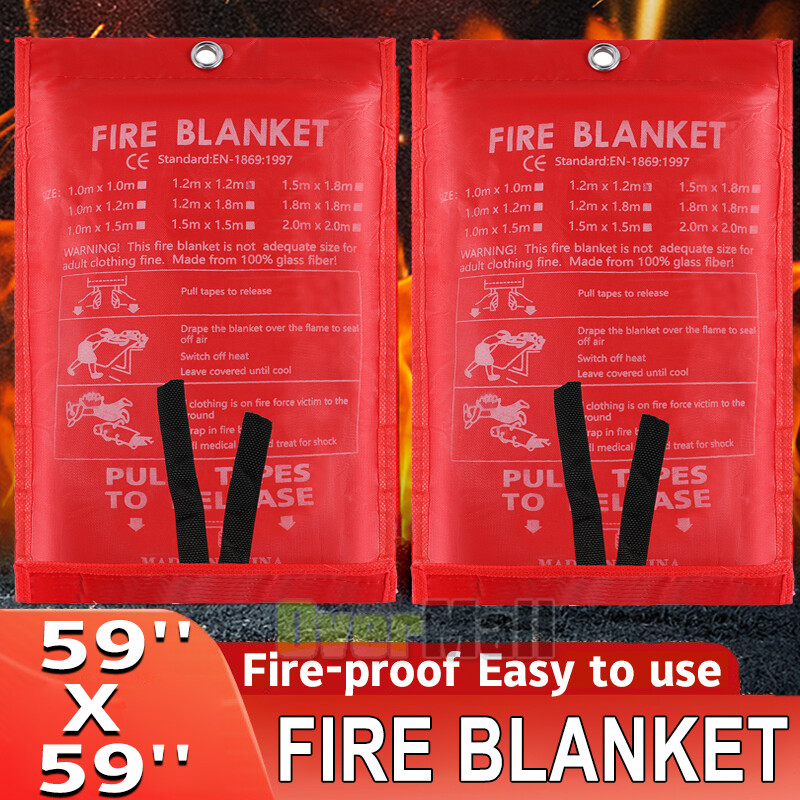 1-4 PACK Large FIRE BLANKET Fiberglass Emergency Home Retardant Prepared 59″x59″
