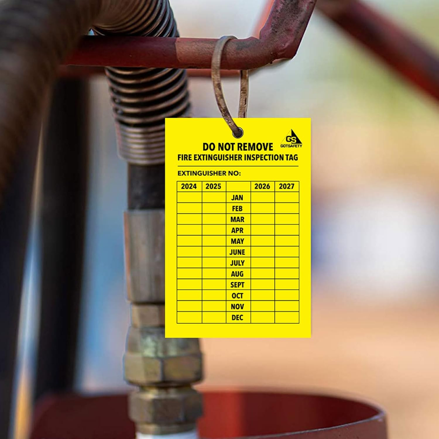 4 Year Fire Extinguisher Inspection Tags – [25 Pack] [2026-2029] Monthly Fire Ex