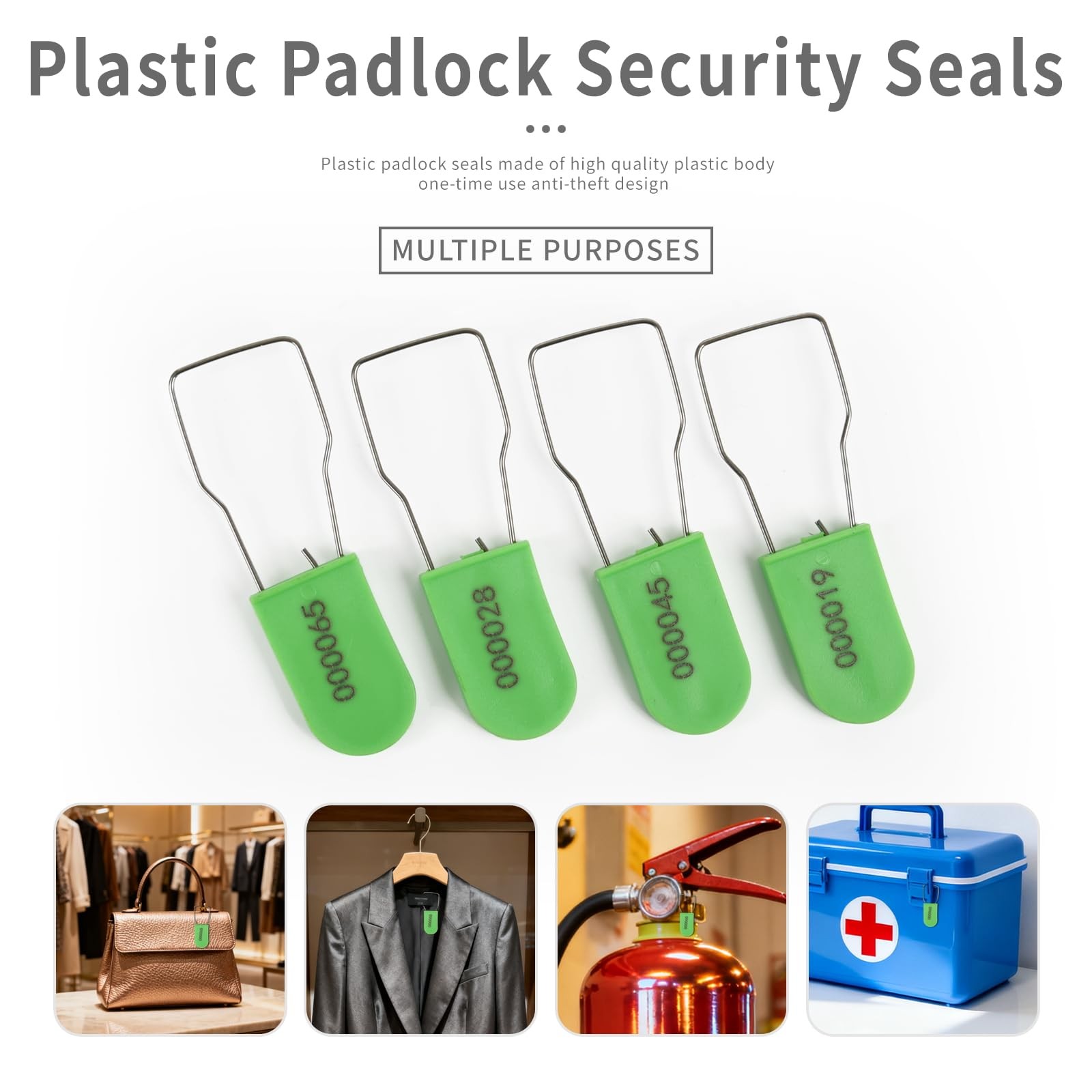 100pcs Metal Wire Padlocks, Plastic Seals Disposable Anti-Tamper Tag Locks wi…