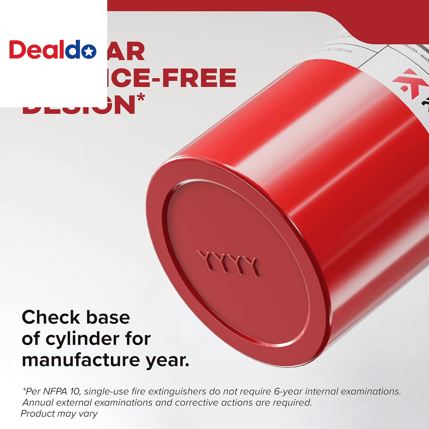 Basic Fire Extinguisher for Home, Office, Residential, Single-Use, 5BC