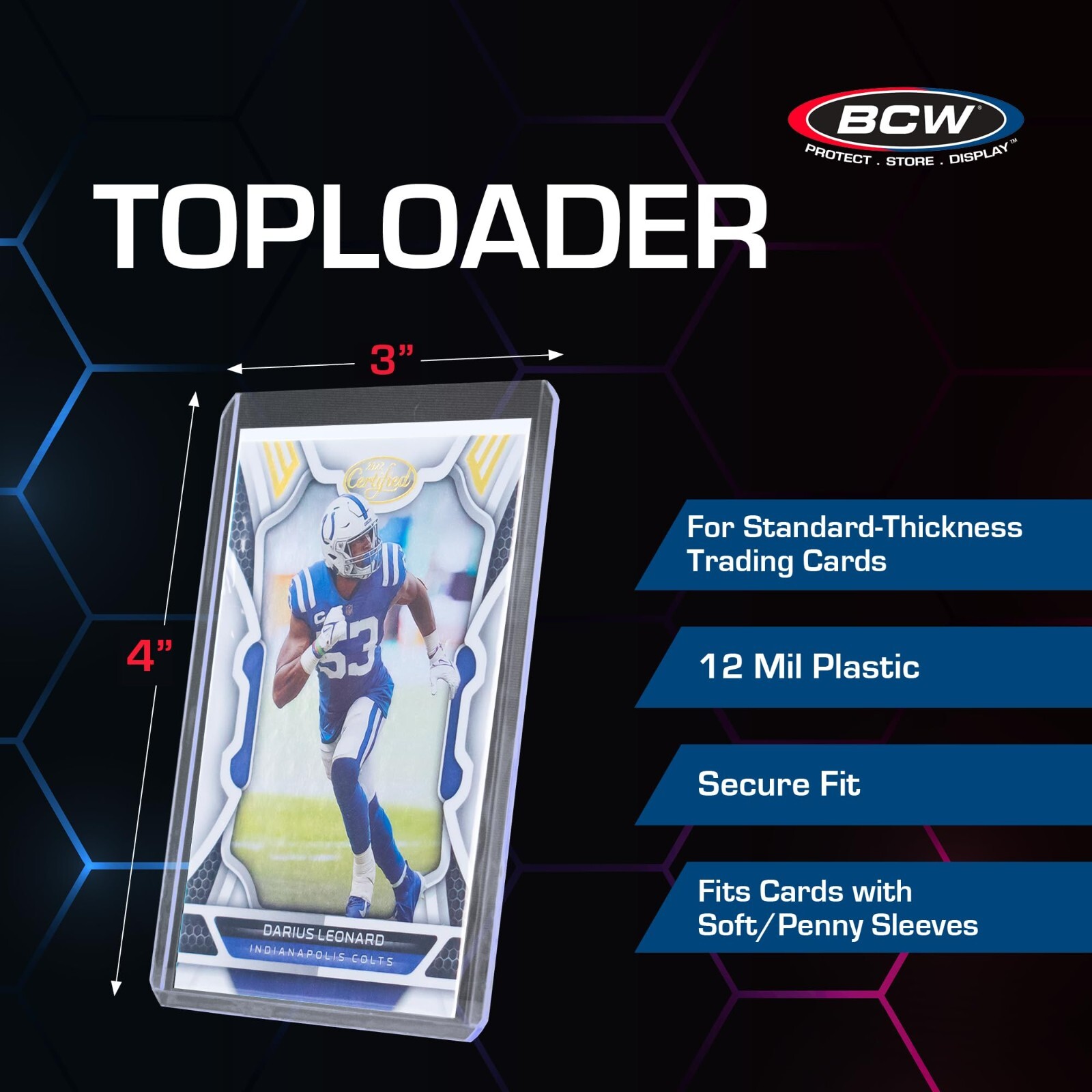 Trading Card Sleeves Hard Plastic Topload Clear Case Holder 200 Baseball Cards