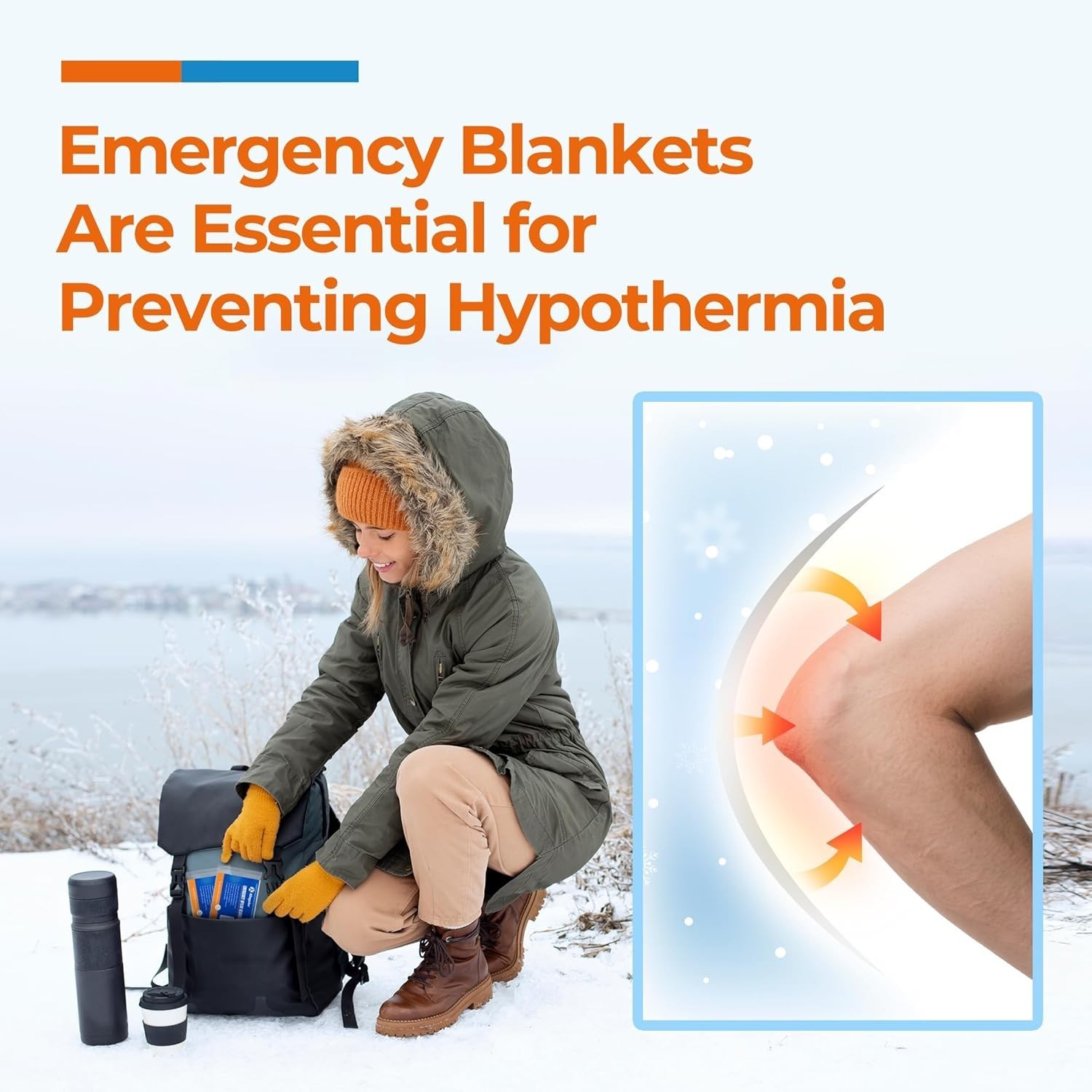 Emergency Blankets 120 Packs 84″ L x 52″ W Survival Gear Family & Homeless