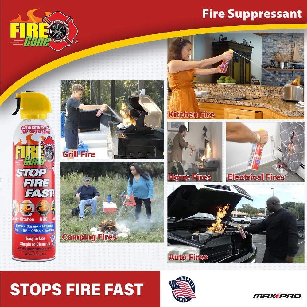 Fire Extinguishing Spray Aerosol Can FFF Foaming Agent 16 oz for Cooking and