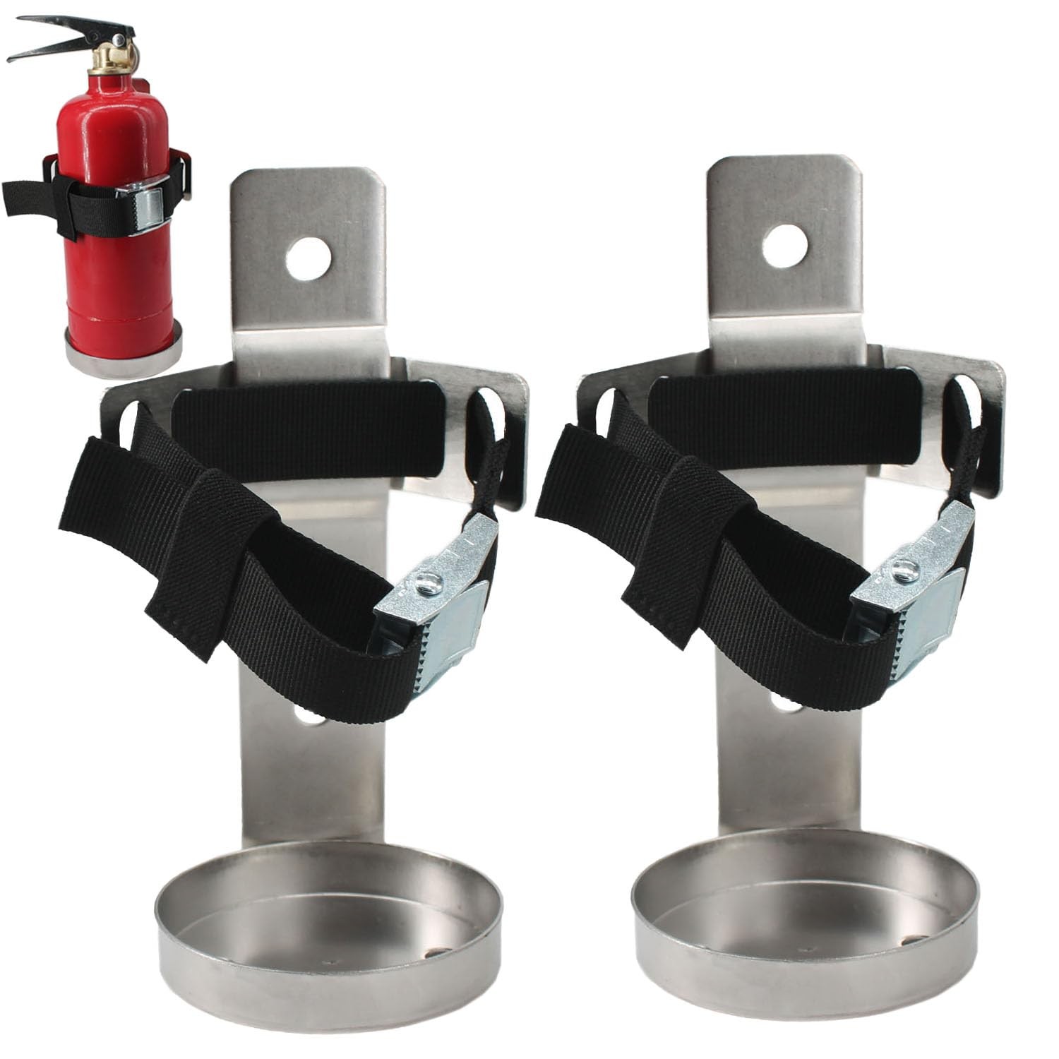 2 PCS Fire Extinguisher Mount Wall Bracket Compatible 2.5 Lb Stainless Steel