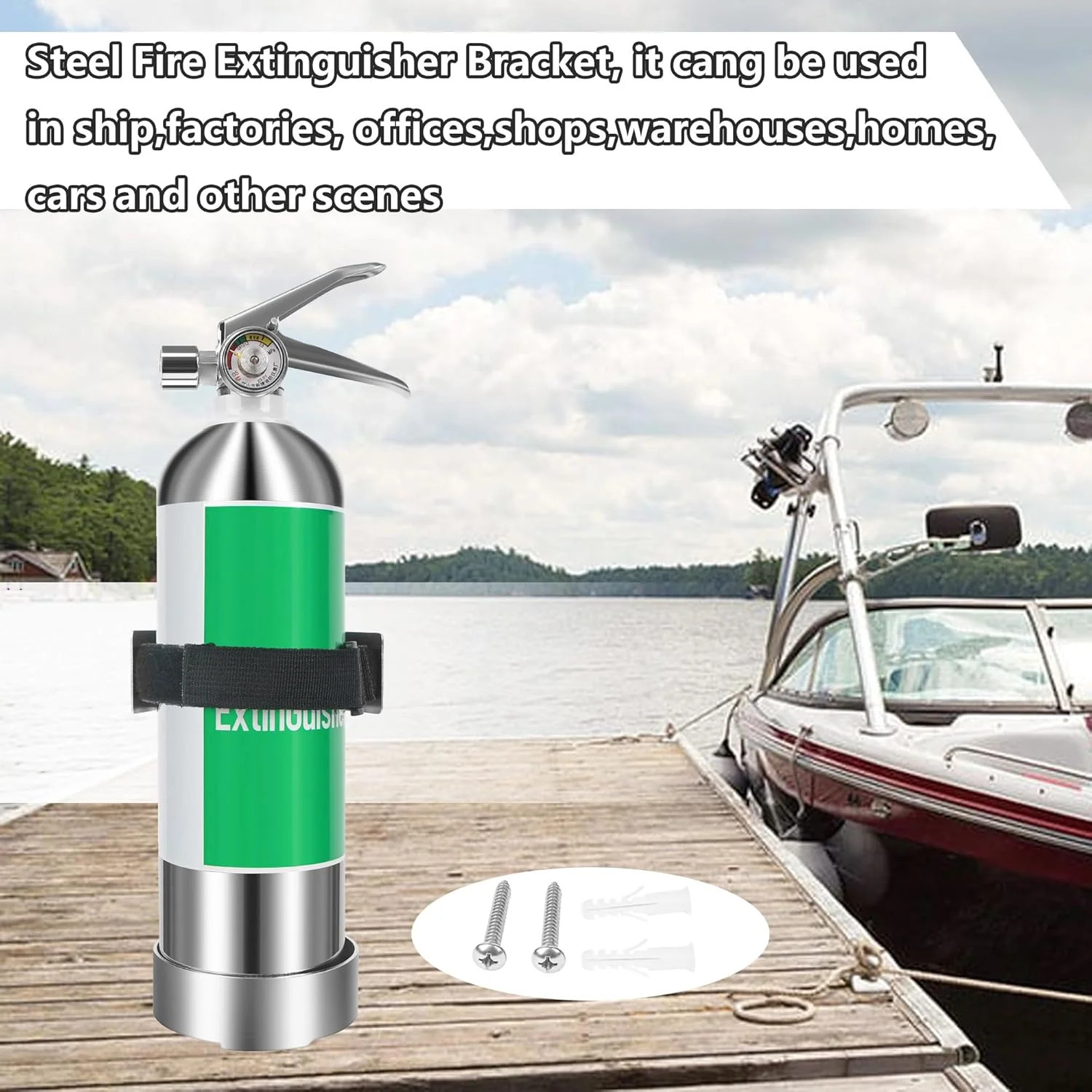 Boat Steel Fire Extinguisher Bracket,304 Stainless Steel Mounting Bracket with A