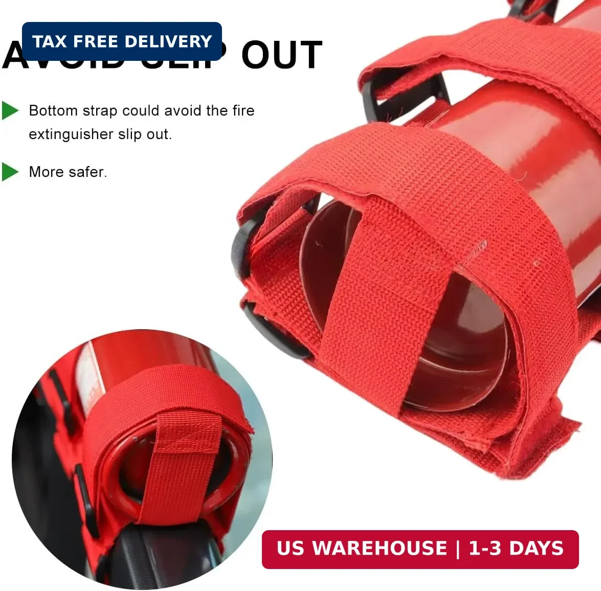 Fire Extinguisher Holder, Roll Bar Adjustable Extinguisher Strap Brackets with U