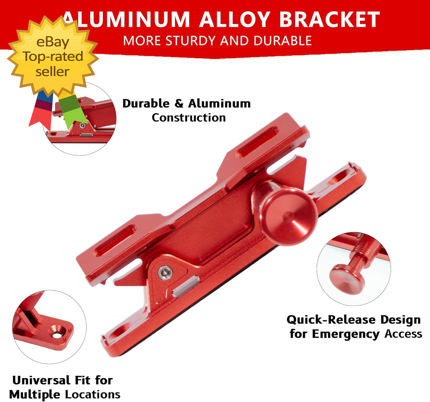 Quick Release Fire Extinguisher Mount – Aluminum Adjustable UTV Roll Bar Fire Ex