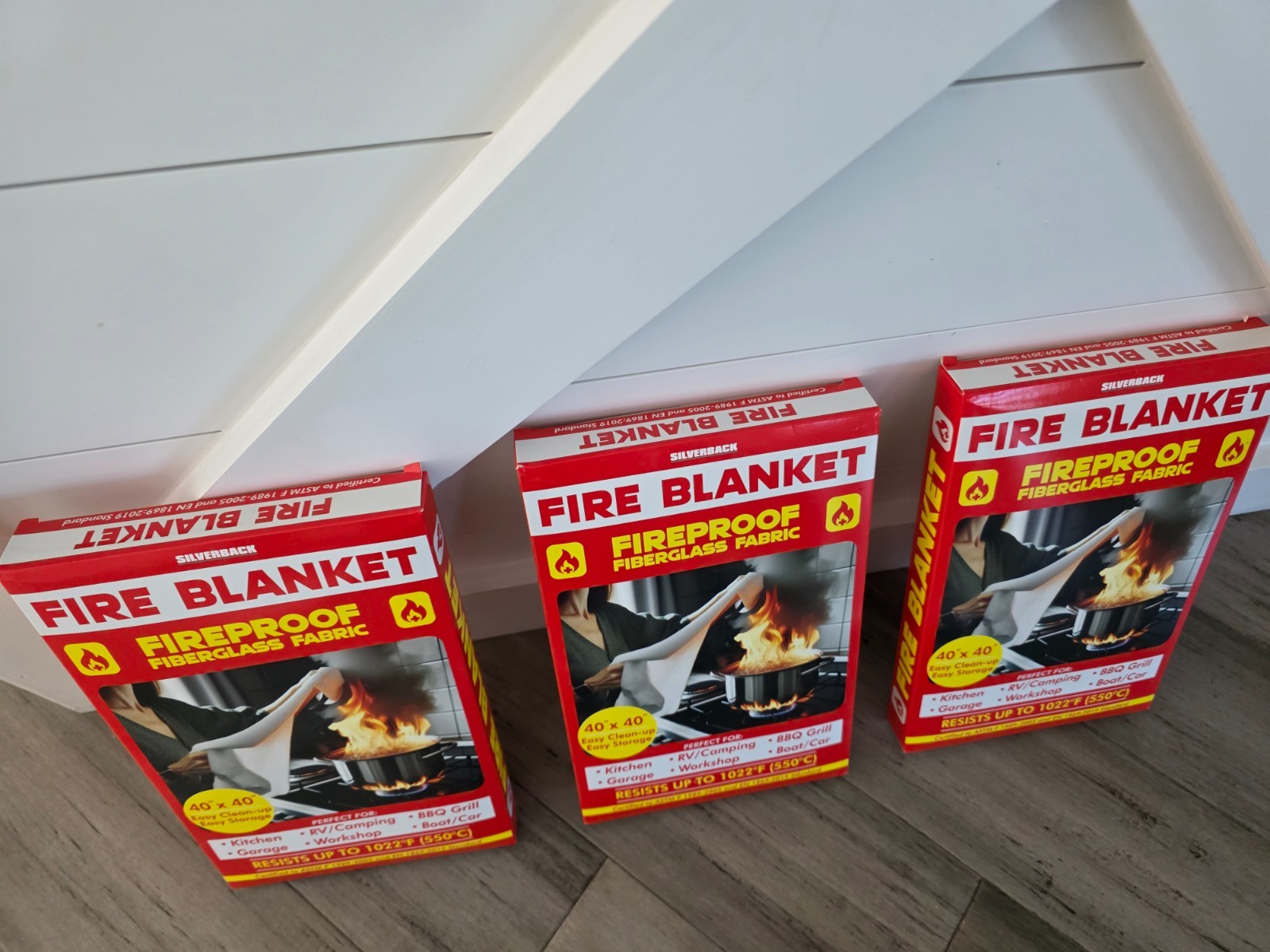 3x NEW 40×40 Fire Safety Blanket Fireproof for Kitchen • Office• Camper • L👀K!
