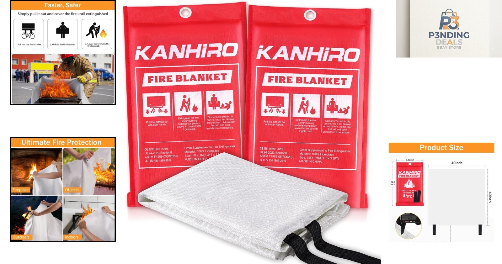 Lightweight Fire Suppression Blanket – Waterproof 39×39 in, Perfect for Home