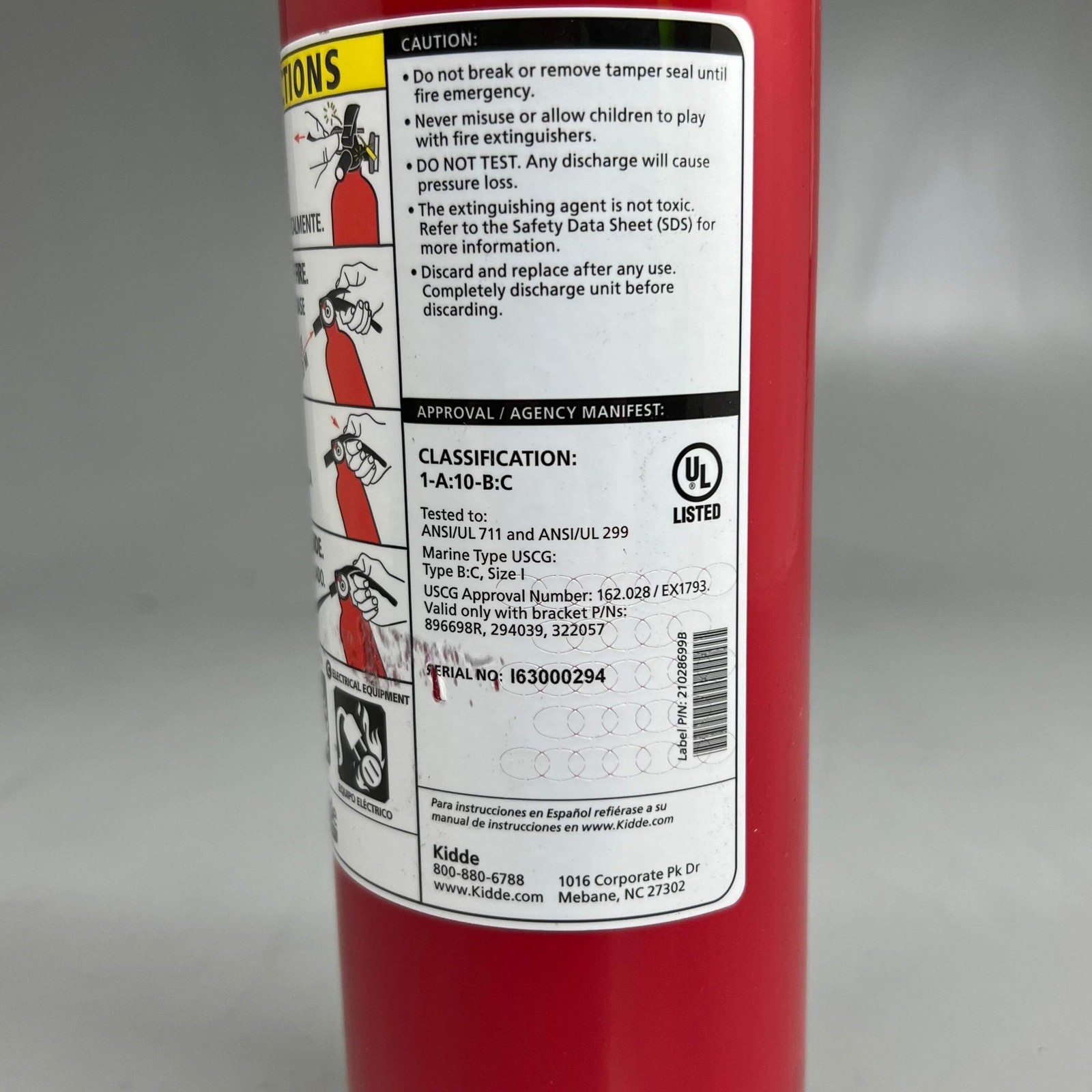 KIDDE Basic 110 Fire Extinguisher for Home, 1-a:10-b:c Red FA110G