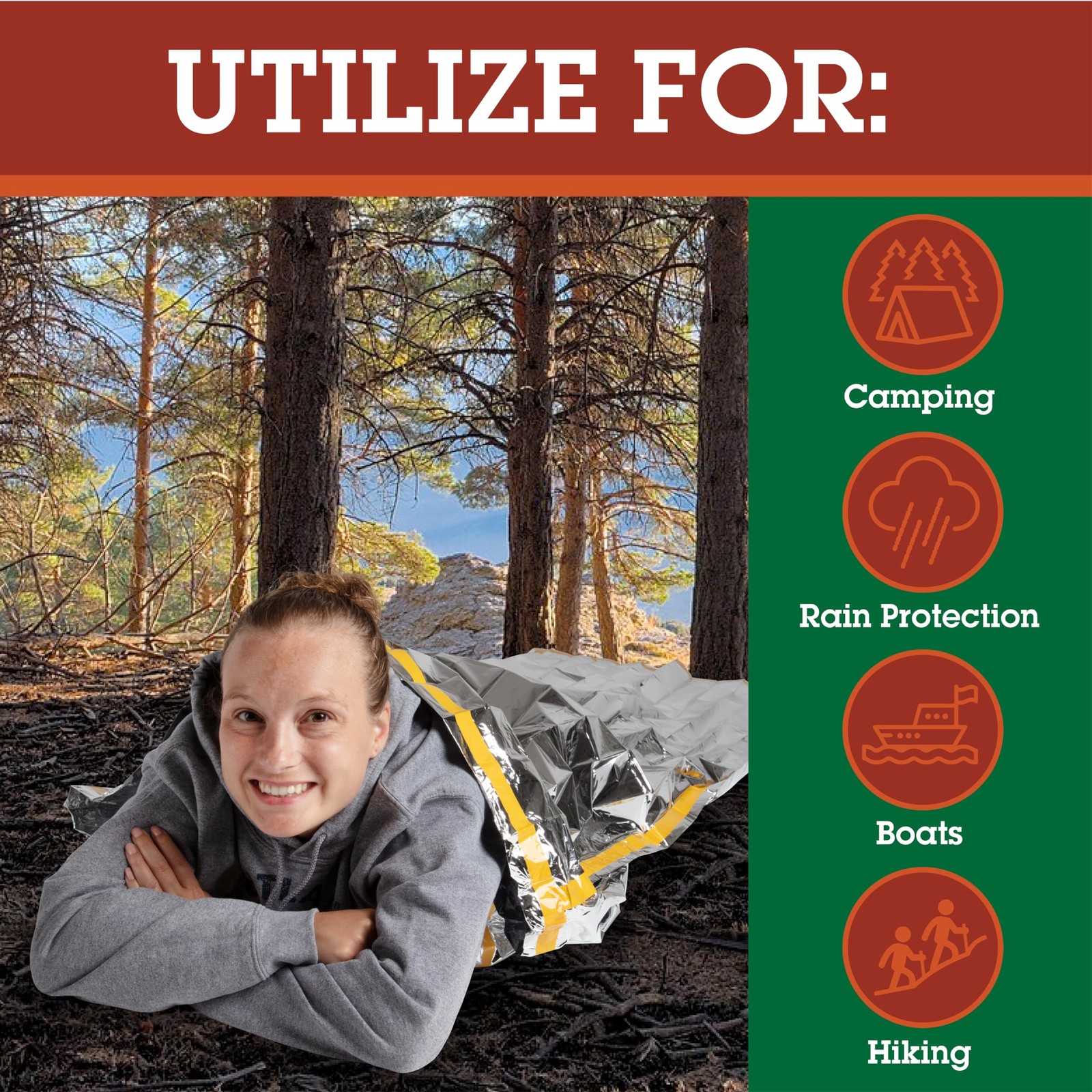 Emergency Thermal Mylar Sleeping Bags – 2 Pack – Ultra Compact for Camping, S…