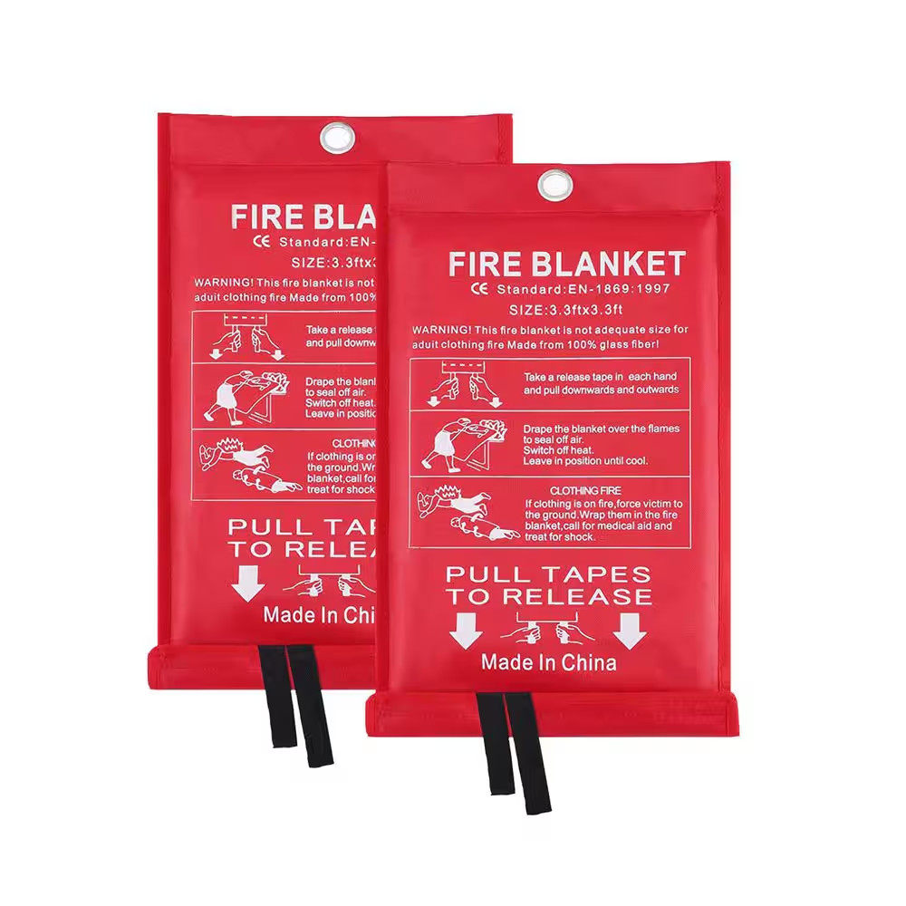 Fiberglass Emergency Fire Blanket Safety Suppression Flame Retardant Survival Ki