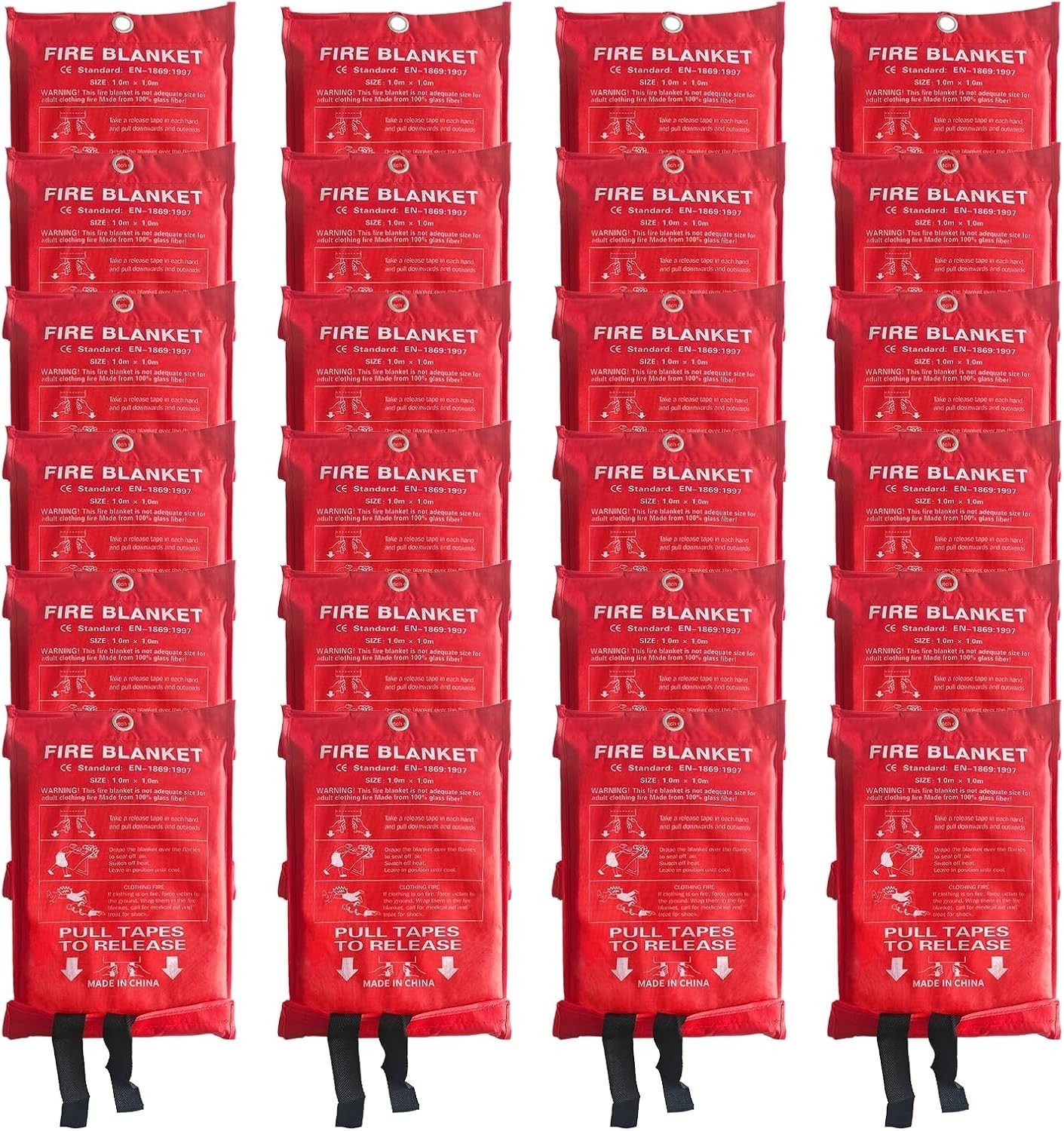 20 Packs Fire Blanket – 39.37×39.37 Inches 1100℉ Heat Resistant Emergency Fire