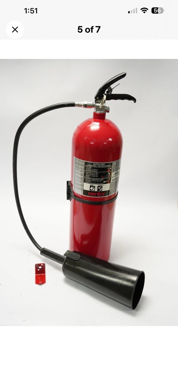 Sentry Ansul 431555 CD15A-1 15 lb Carbon Dioxide Marine Fire Extinguisher