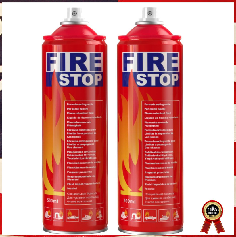 2 Pack Fire Extinguisher Home Kitchen Car Grill w Mounting Bracket Portable