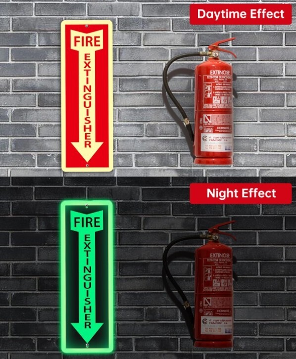 Fire Extinguisher sign metal And Fire Extinguisher sign plastic Glow in the Dark