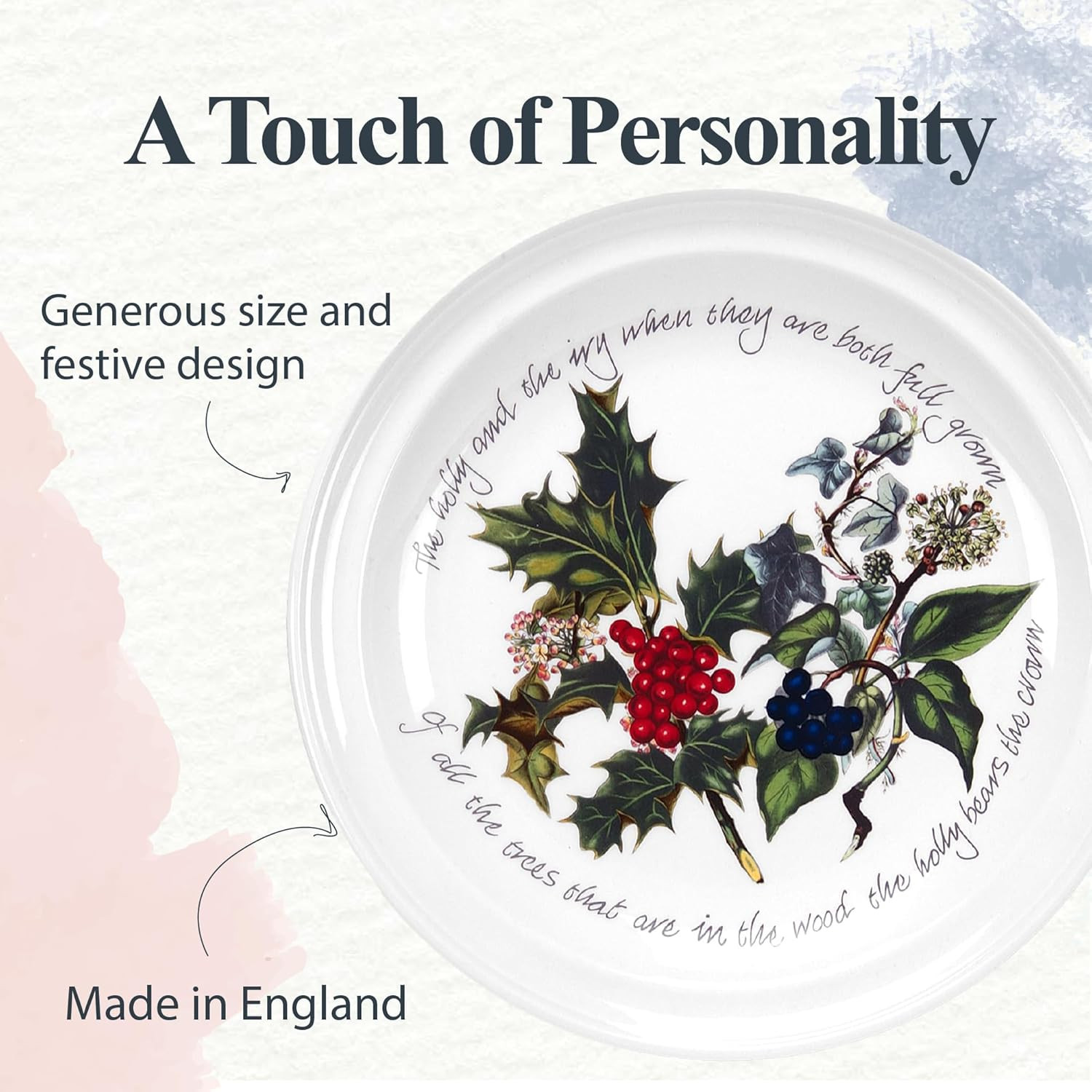 Holly and Ivy 10-inch Christmas Dinner Plates (Set of 4) – Festive Tableware, Be