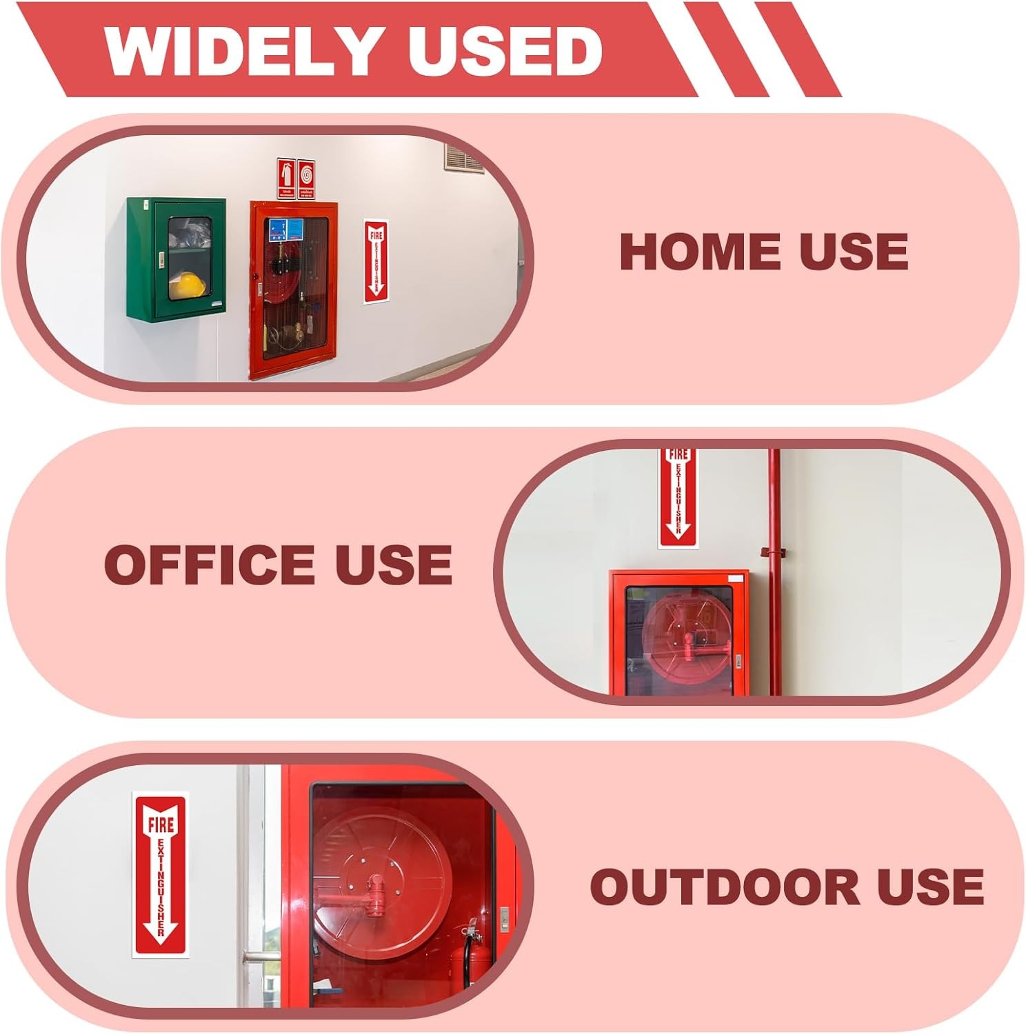 Fire Extinguisher Signs 4 Pack, 80 Mil Thick Plastic for Business & Office Use